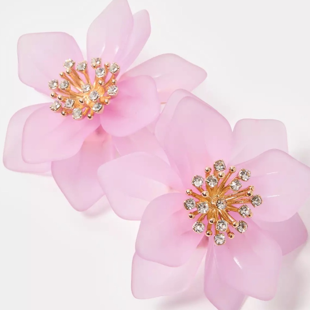 NWT Lilly Pulitzer Orchid Garden Earrings in Pink Water Hyacinth - Picture 2 of 8